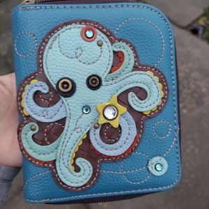 Chala Wallet Blue Leather Octopus